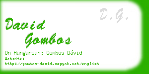 david gombos business card
